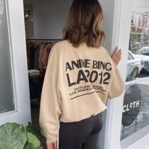 Anine Bing Jaci Los Angeles sweatshirt in sand sz L